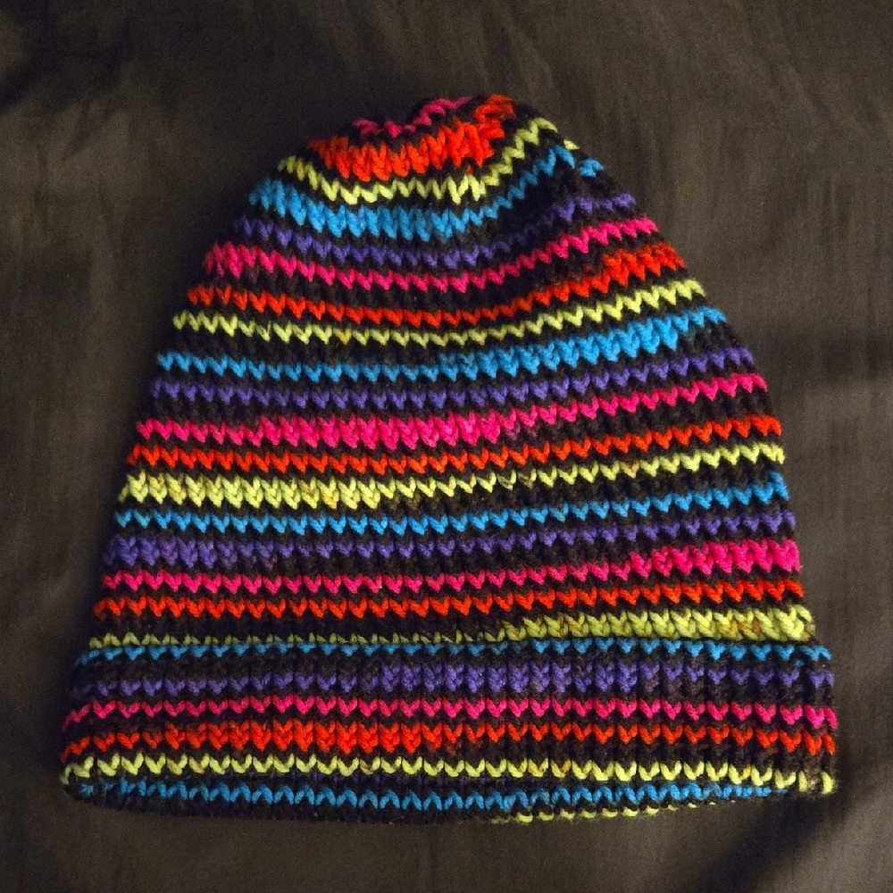 Colorful Striped Adult Beanie (Blacklight)
